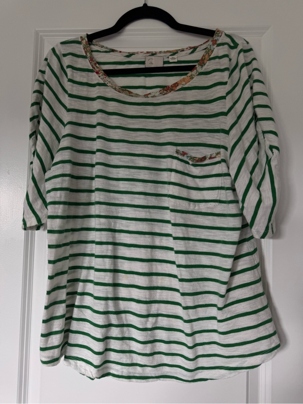 Anthropologie Tee with Floral Trim